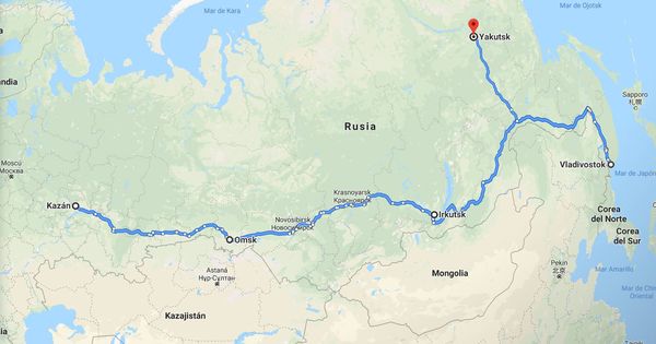 Foto: Desde que salieron de Kazan, el circo Togni ha recorrido más de 10.000 kilómetros (Foto: Google Maps)