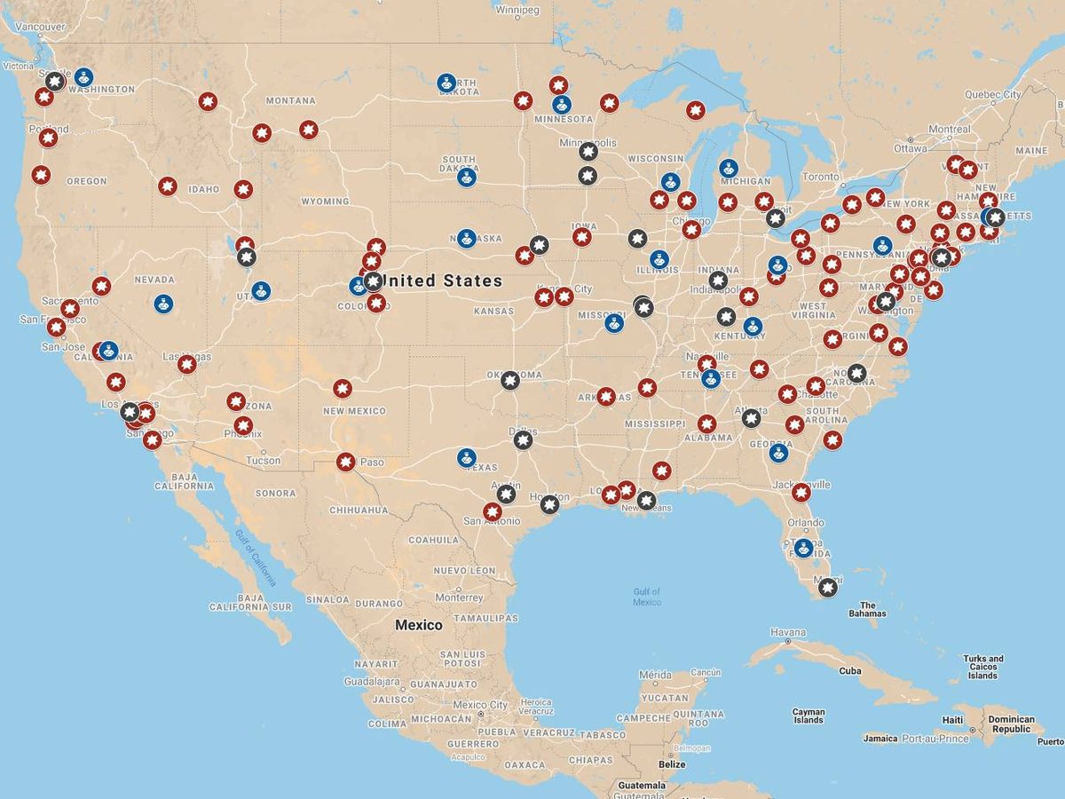 Foto: Mapa de las protestas en EEUU (M.Zuil, A.Alamillos)