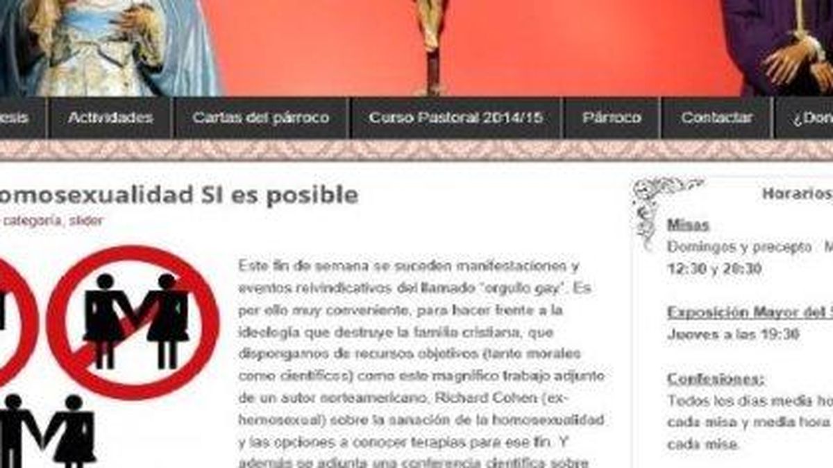Una parroquia de Sevilla elimina de su web los consejos para “curar la homosexualidad"