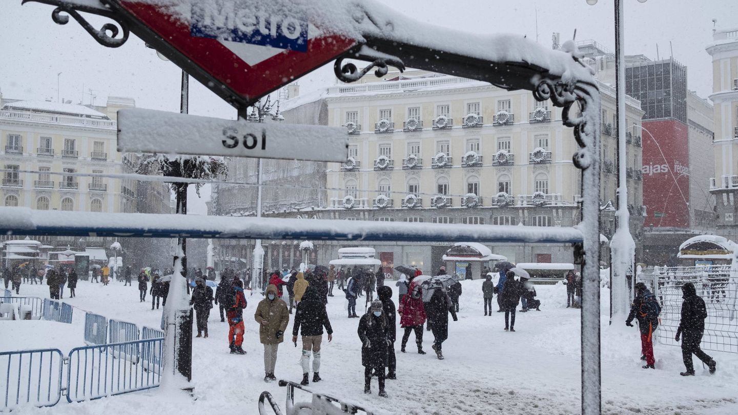 Madrid, 09/01/2021: Nieve en Madrid por el temporal Filomena. Fotografía: Sergio Beleña).