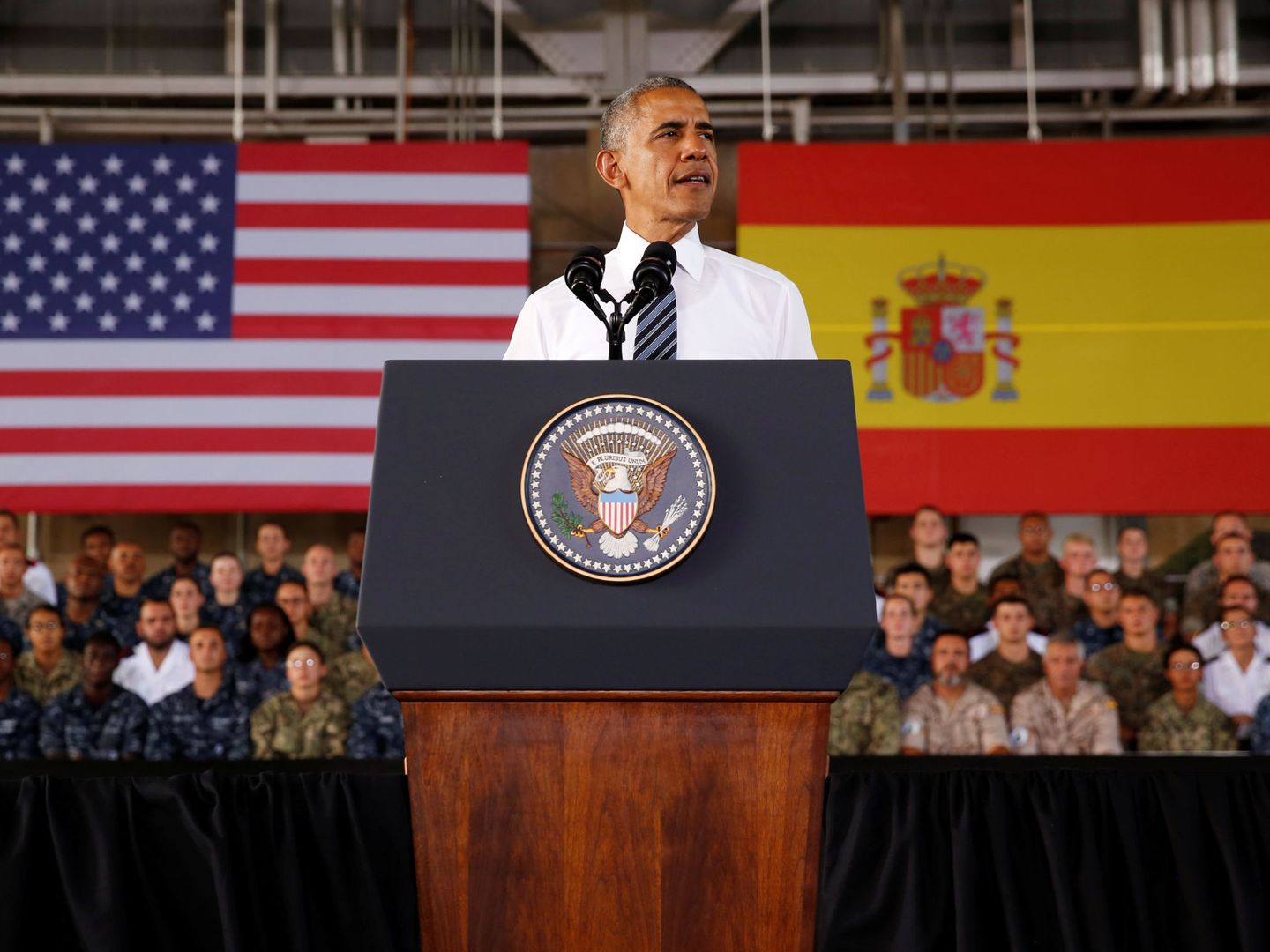 Visita de Obama a la base de Rota. (Reuters)