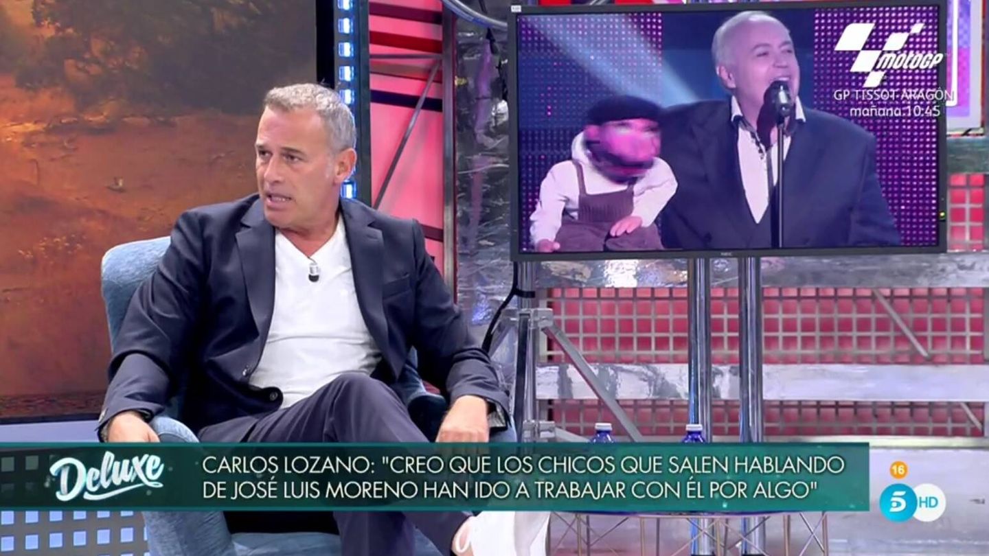 Carlos Lozano hablando de José Luis Moreno. (Telecinco).