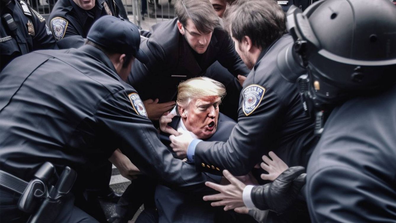 Foto: Fotos falsas del arresto de Donald Trump generadas con la última versión de Midjourney. (Eliot Higgins)