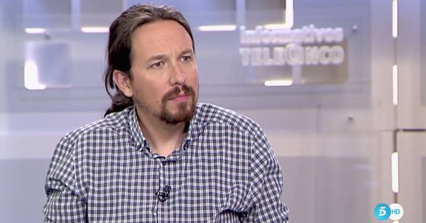 Foto: Pablo Iglesias, durante la entrevista en Telecinco.