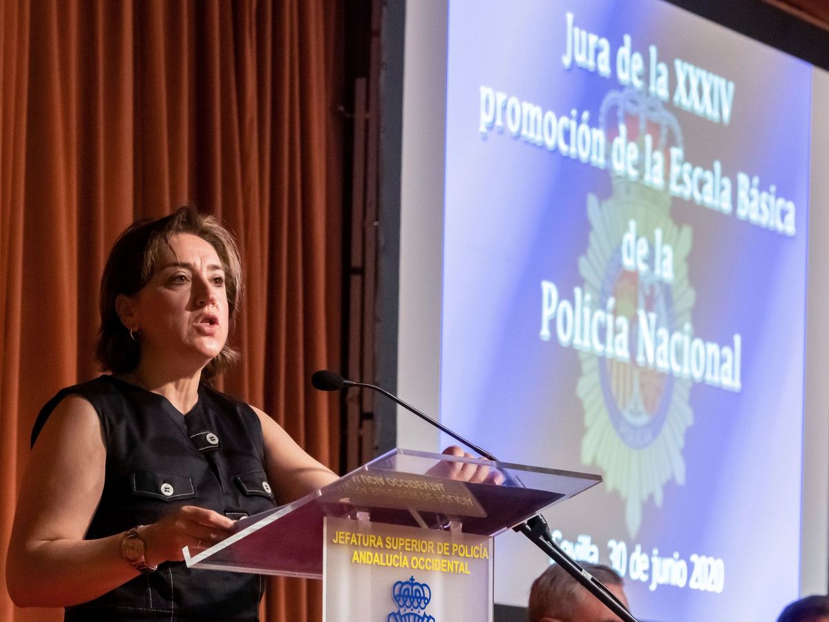 Foto: Sandra García en un acto en Sevilla. (EFE)
