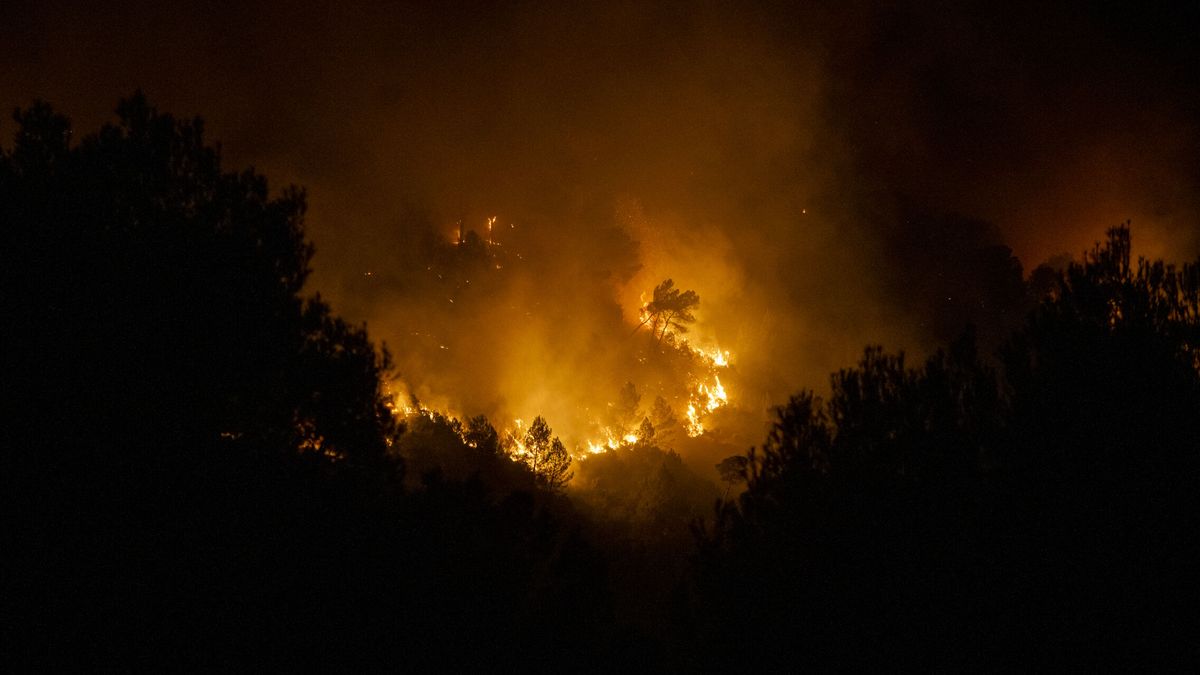 El incendio descontrolado de Montixelvo (Valencia) quema ya 2.000 ha y causa más desalojos