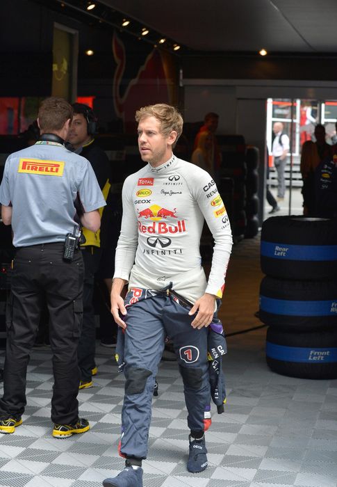 Foto: Sebastian Vettel corre en la casa de su equipo.