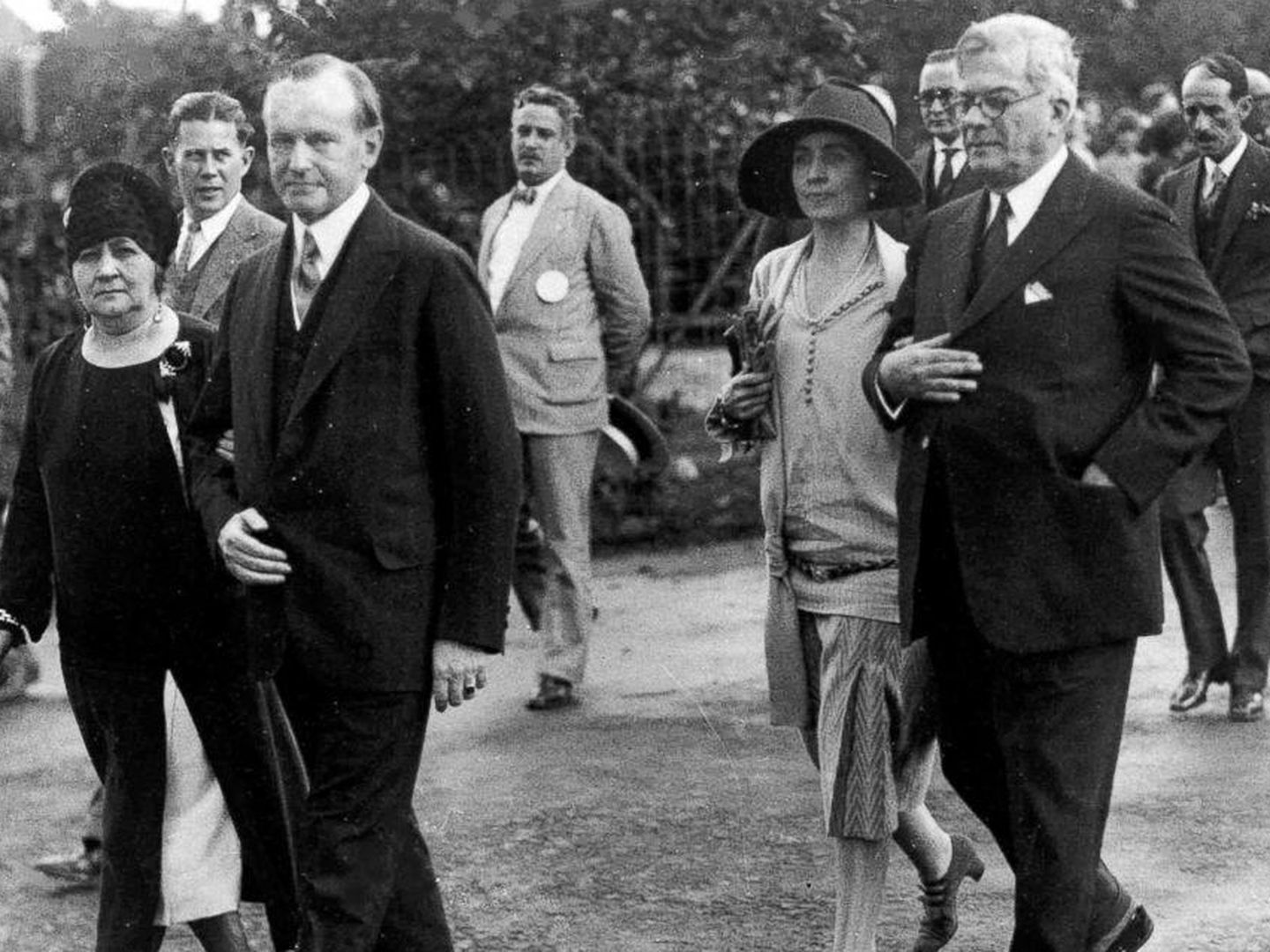El presidente Calvin Coolidge y su mujer, junto al presidente de Cuba, el general Gerardo Machado y Morales, y su mujer en La Habana en 1928. 