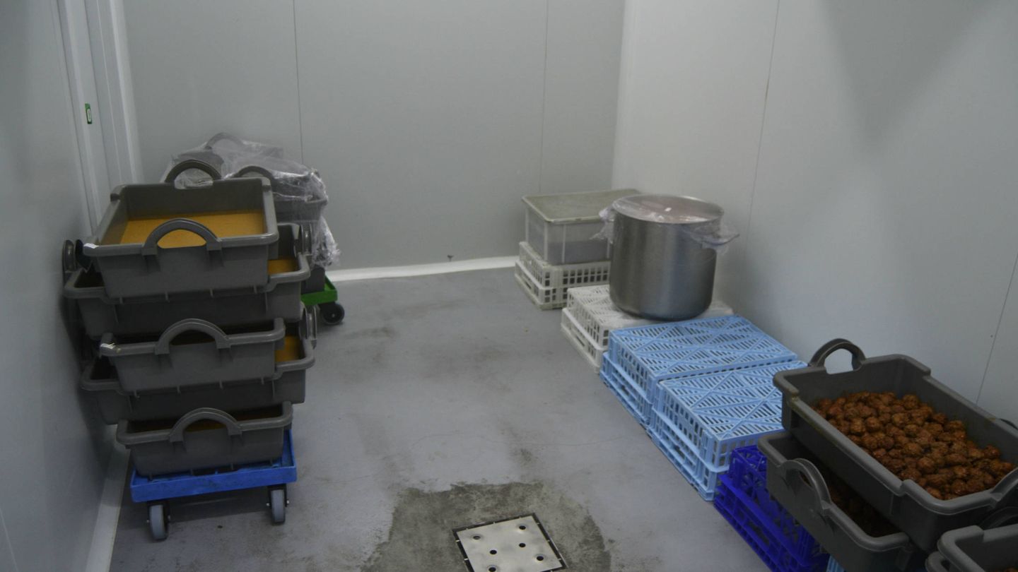 La sala de abatimiento, donde los alimentos bajan rápidamente de unos 80 grados a menos de cuatro (M.Z.)