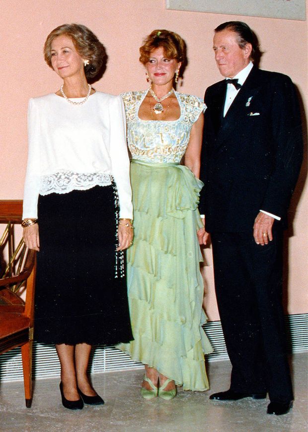 La baronesa llevó este collar con el diamante en la inauguración del Museo Thyssen en 1992. (Archivo fotográfico baronesa Thyssen-Bornemisza)