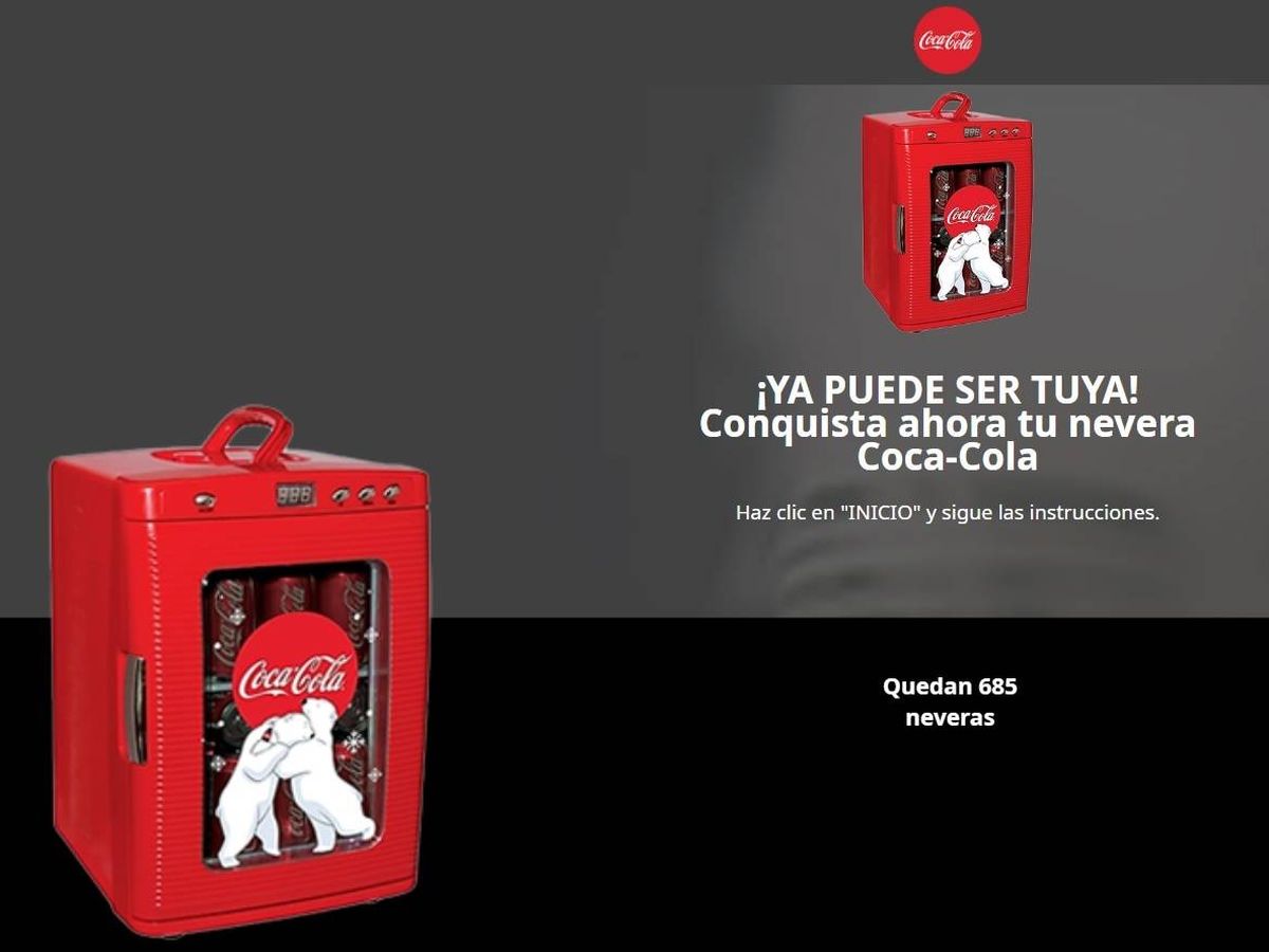 Foto: Así es la página web que suplanta a Coca-Cola.
