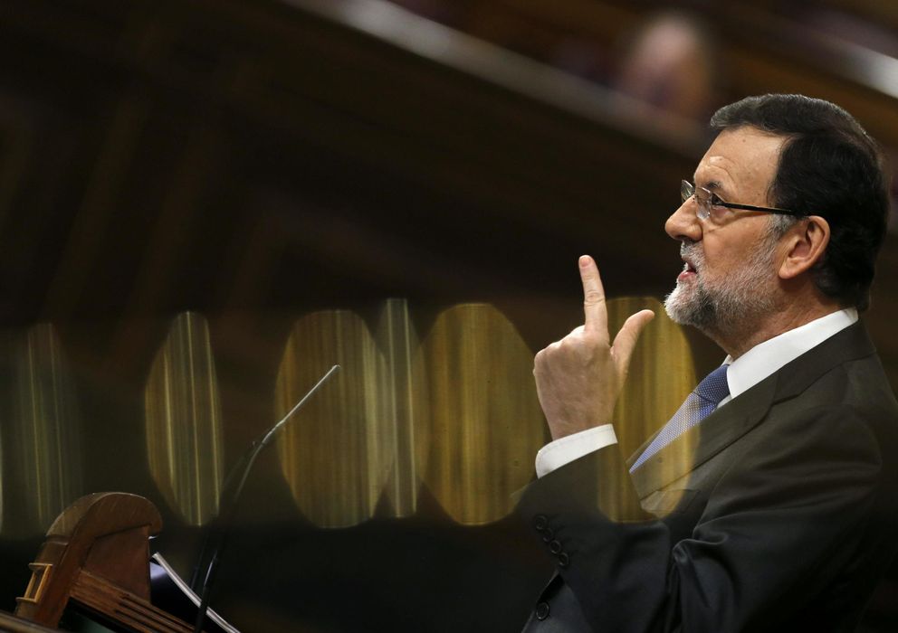 Foto: El presidente del Gobierno, Mariano Rajoy, durante su intervención en la segunda jornada del debate sobre el estado de la Nación (Efe)