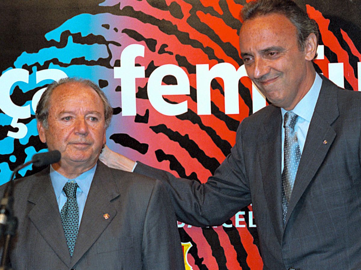 Foto: Núñez y Gaspart, presidente y vicepresidente de aquel momento. (El Confidencial)