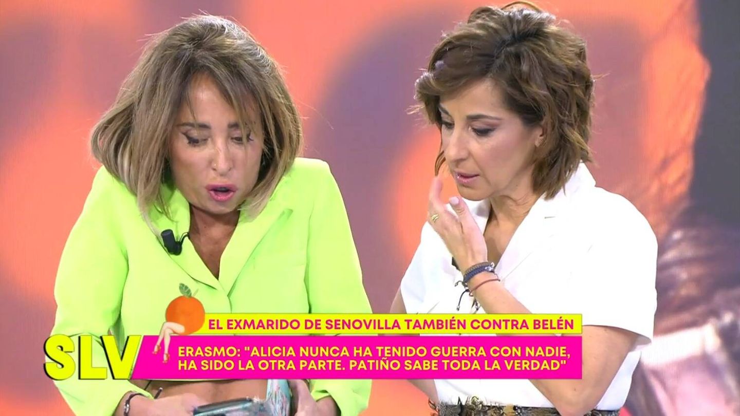 María Patiño y Adela González, presentadora de 'Sálvame'. (Mediaset)