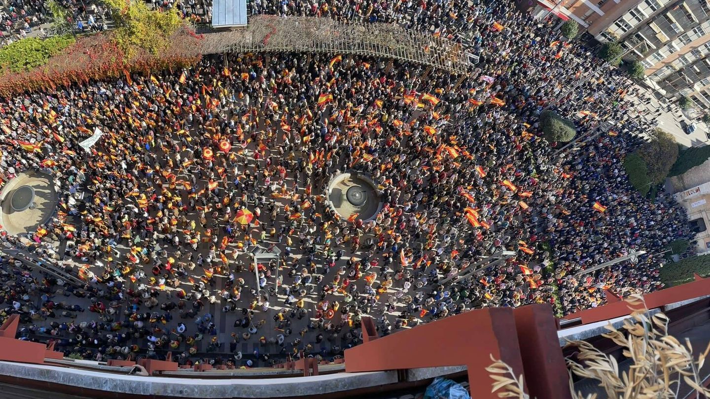 Una multitud se concentra contra la amnistía en Guadalajara, Castilla-La Mancha. (Cedida)