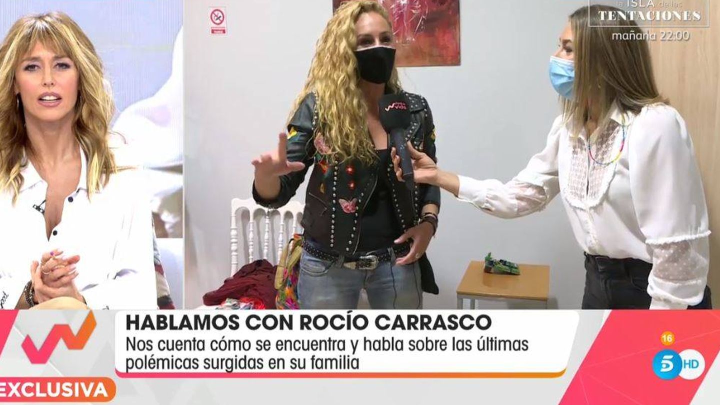Emma García y Rocío Carrasco, en 'Viva la vida'. (Mediaset España)