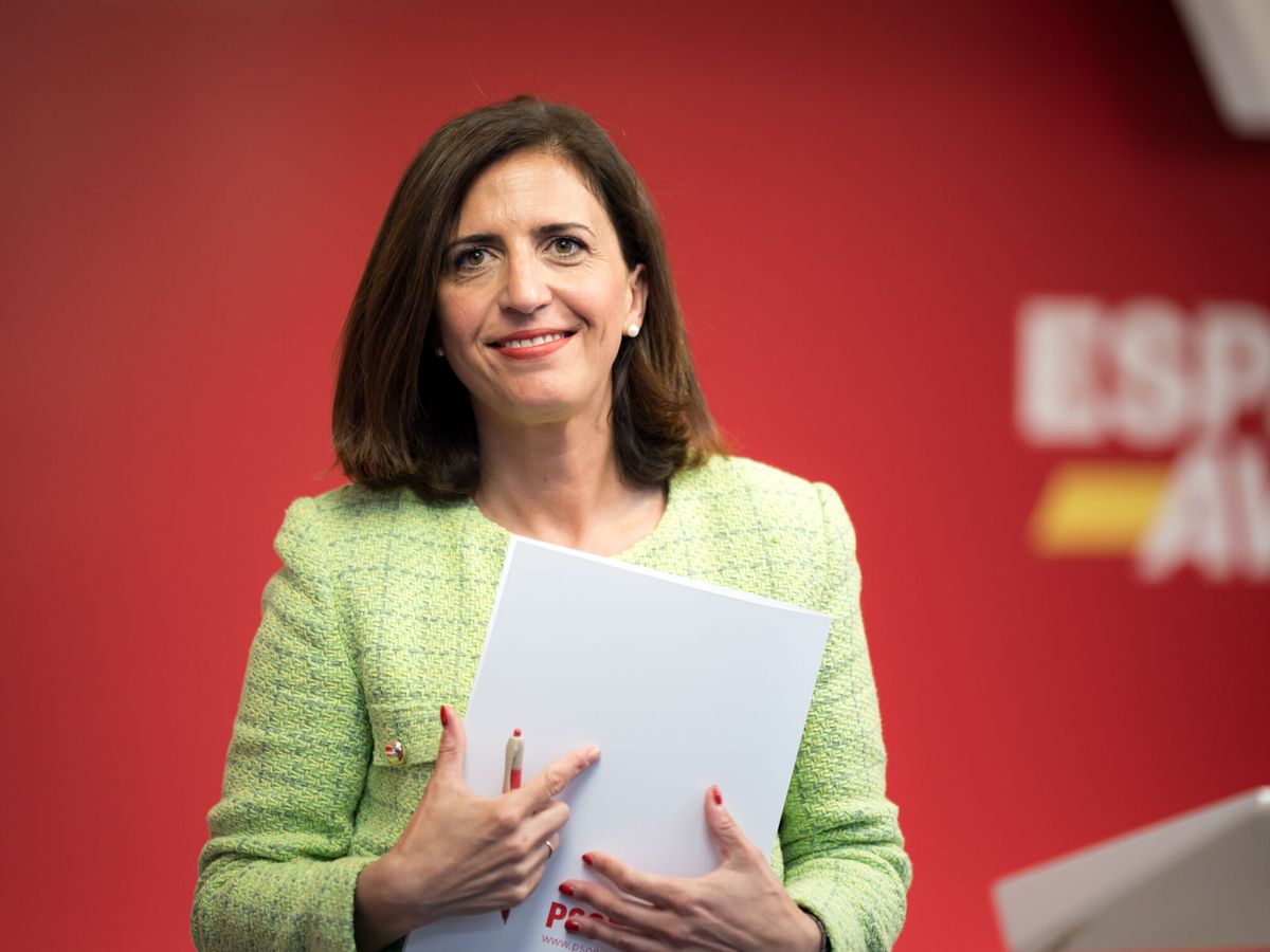 Foto: La portavoz del PSOE, Esther Peña, en una rueda de prensa.(Diego Radamés / Europa Press)