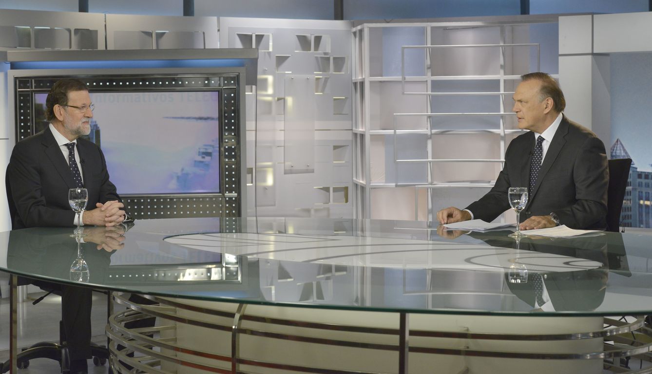 Mariano Rajoy, entrevistado por Pedro Piqueras en Telecinco.