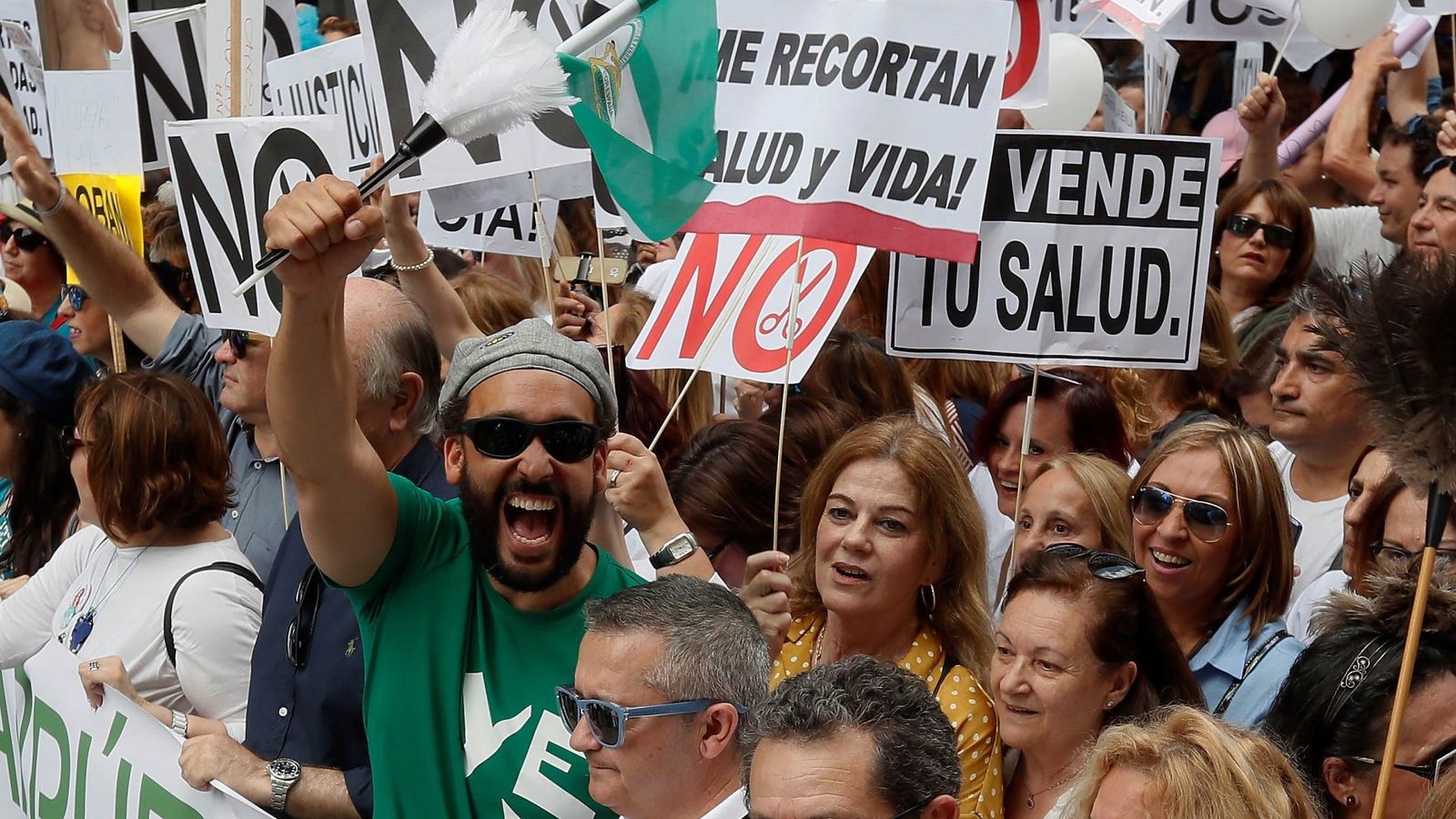Foto: Spiriman, en la manifestación que organizó en Sevilla el pasado mes de junio. (EFE)