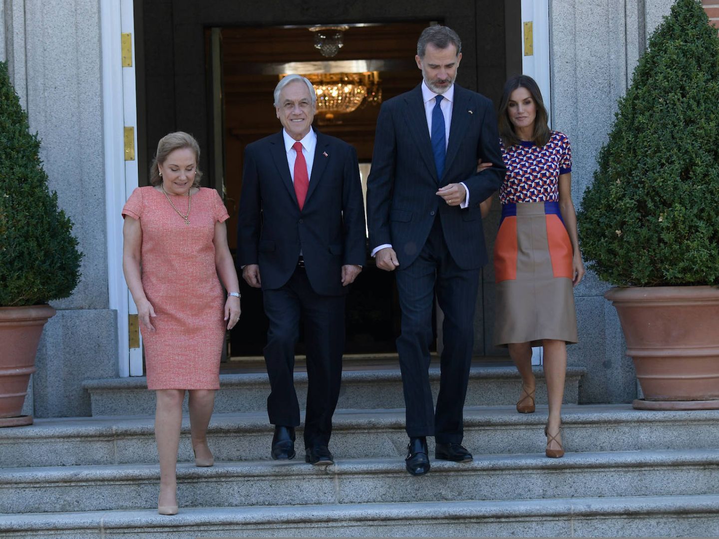 Cecilia Morel, Sebastián Piñera, el rey Felipe y la reina Letizia. (Limited Pictures)