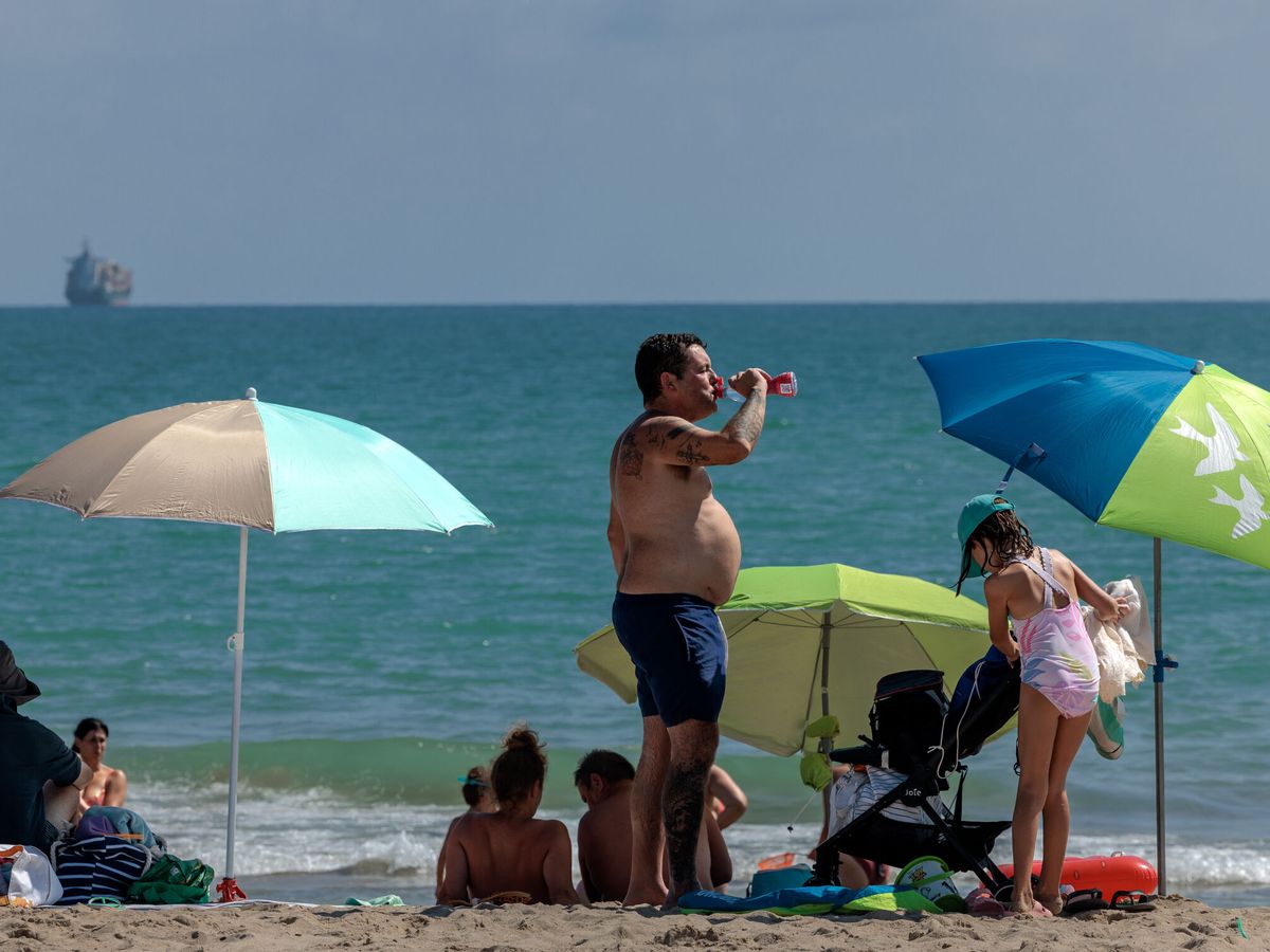 Foto: Varias personas este viernes en la playa de El Saler. (EFE/Biel Aliño)
