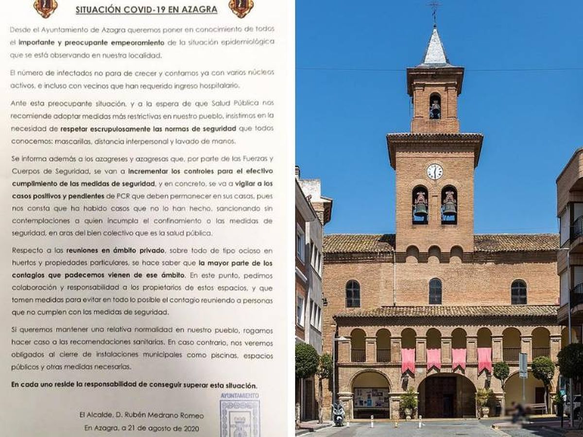 Foto: Comunicado del Ayuntamiento de Azagra (Navarra) con respecto a la situación del coronavirus en el municipio