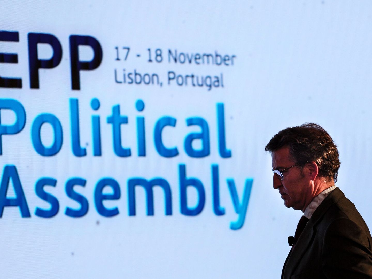 Feijóo en un encuentro del Partido Popular Europeo en Lisboa. (EFE)