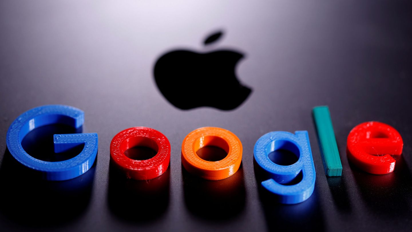 Logos de Apple y Google. (Reuters)