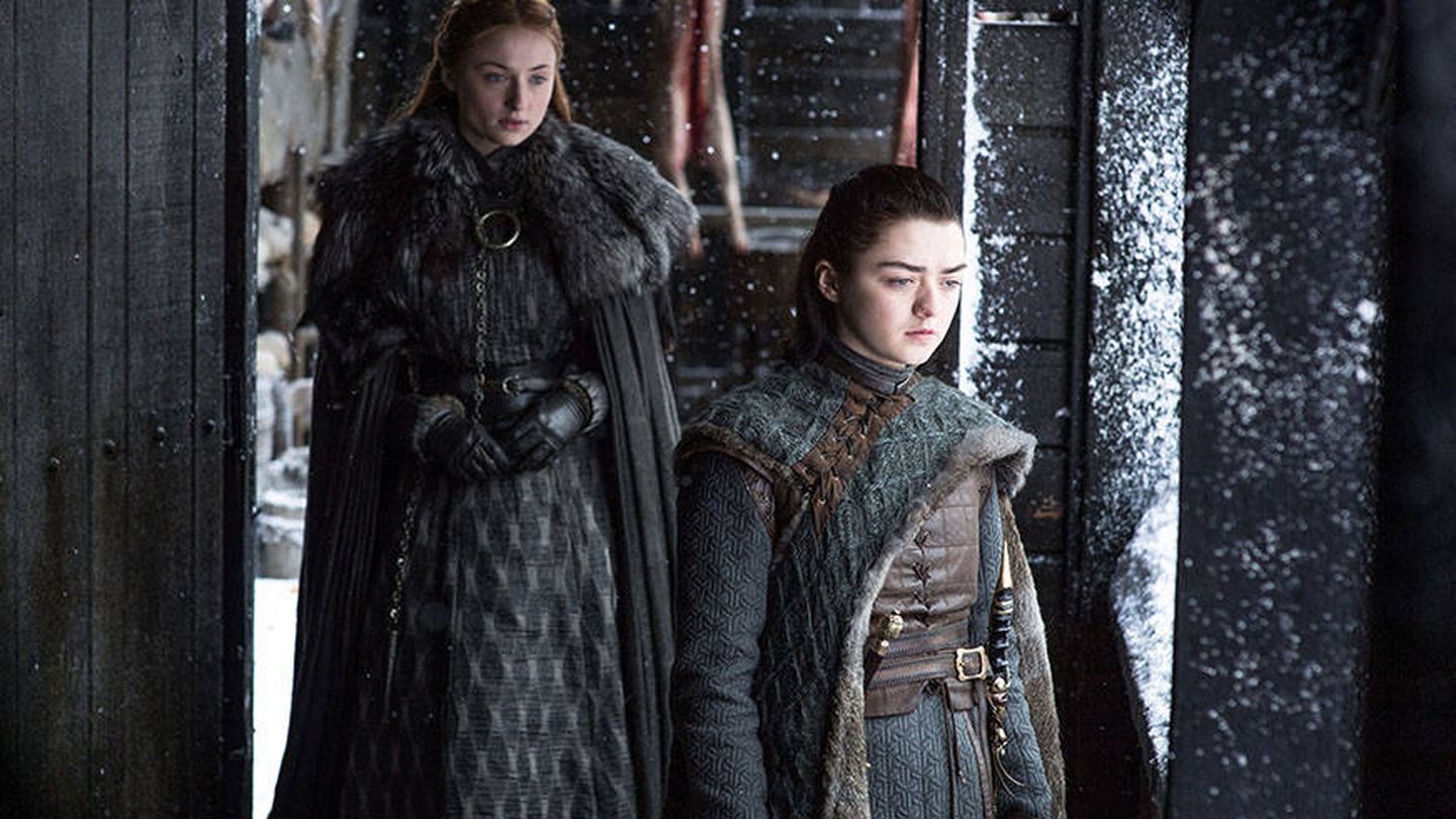 Imagen del sexto capítulo de la séptima temporada con las hermanas Stark, Sansa y Arya