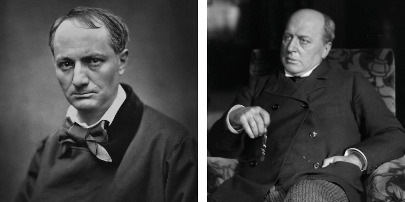 A la izquierda, Charles Baudelaire. Al lado, Henry James. 