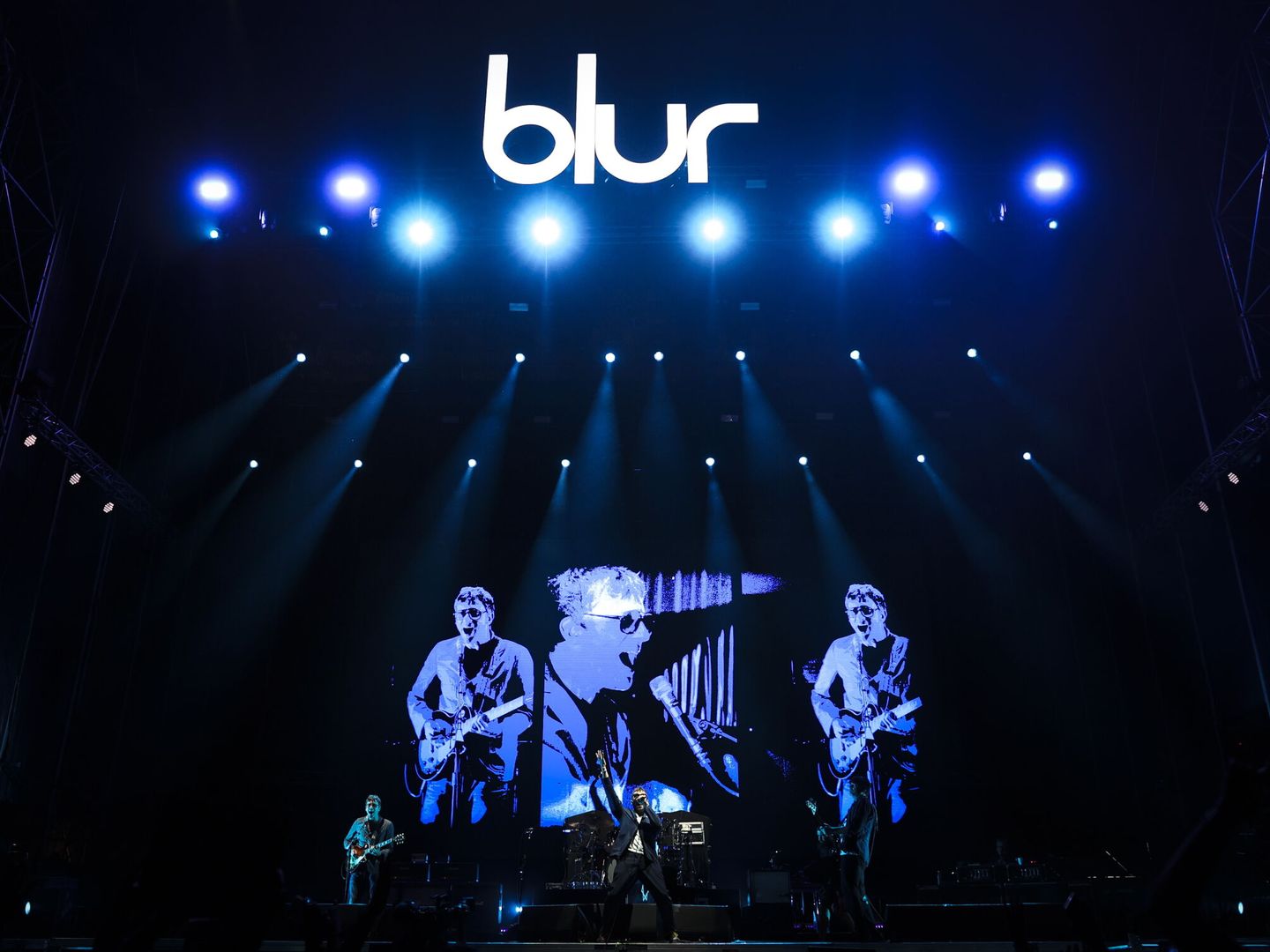 Blur, durante su concierto el pasado 31 de agosto en Lisboa. 