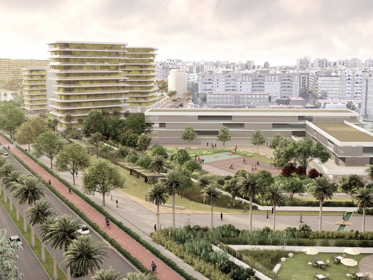 Foto: Simulación del desarrollo del PAI de Benimaclet en Valencia, junto a la Ronda Norte. (Ayuntamiento de Valencia)  