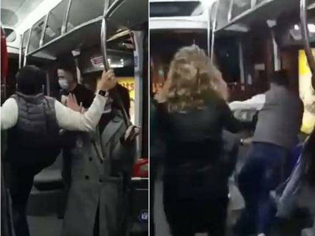 Foto: Momento de la agresión a un policía en un autobús de Zaragoza. Foto: Archivo