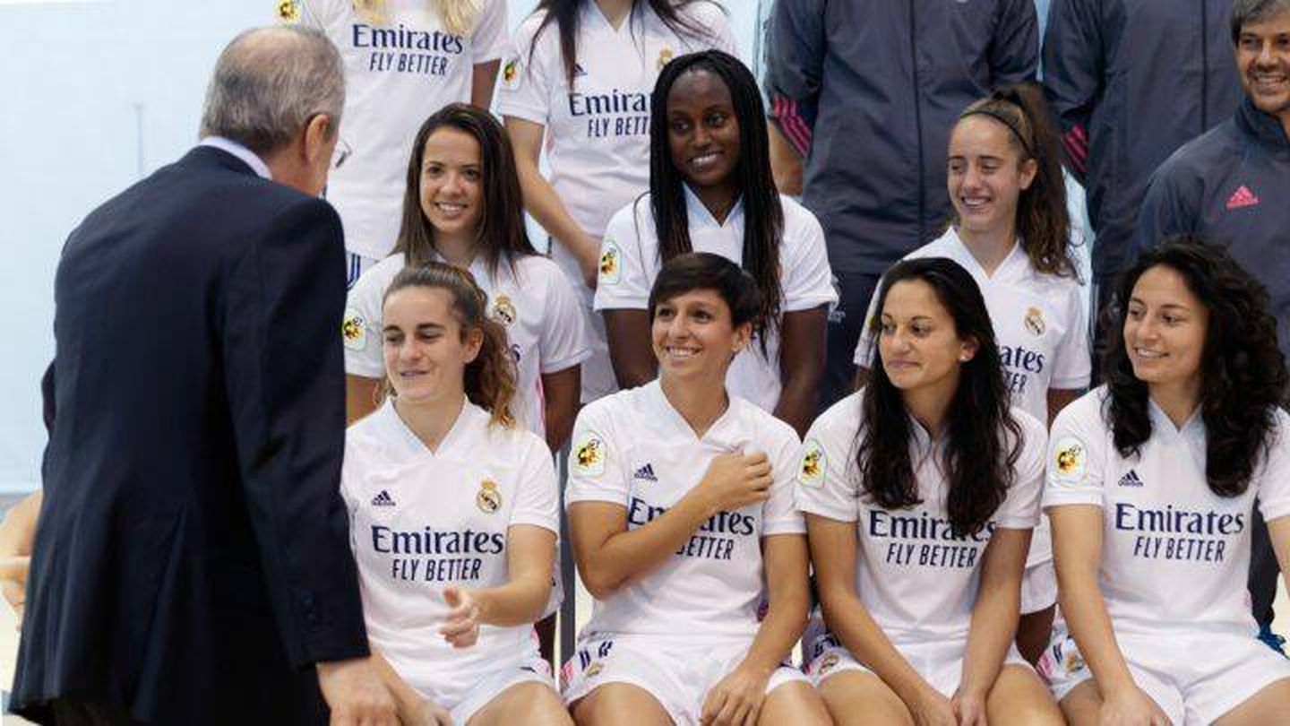 Florentino Pérez, con el Real Madrid femenino la temporada pasada