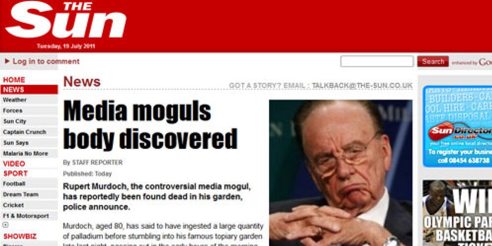 Foto: Varios hackers 'asesinan' al magnate Rupert Murdoch en sus propios periódicos