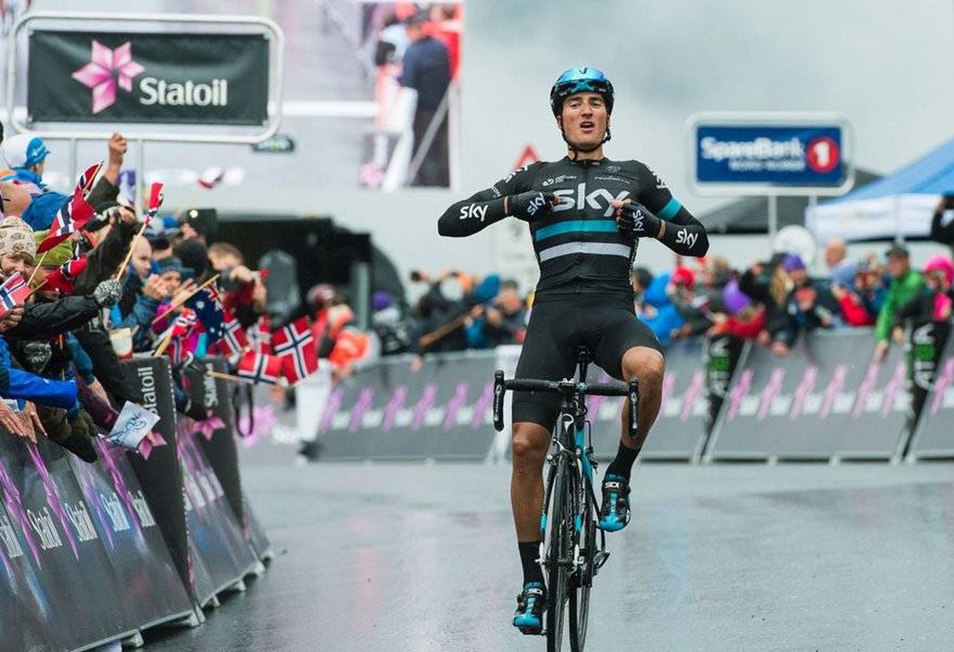 Moscon completó la Vuelta a España siendo gregario de Froome. (@TeamSky)