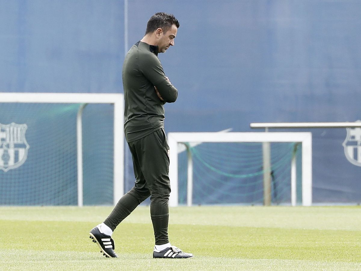 Foto: Xavi, durante su último entrenamiento como entrenador del Barcelona. (EFE/Andreu Dalmau)