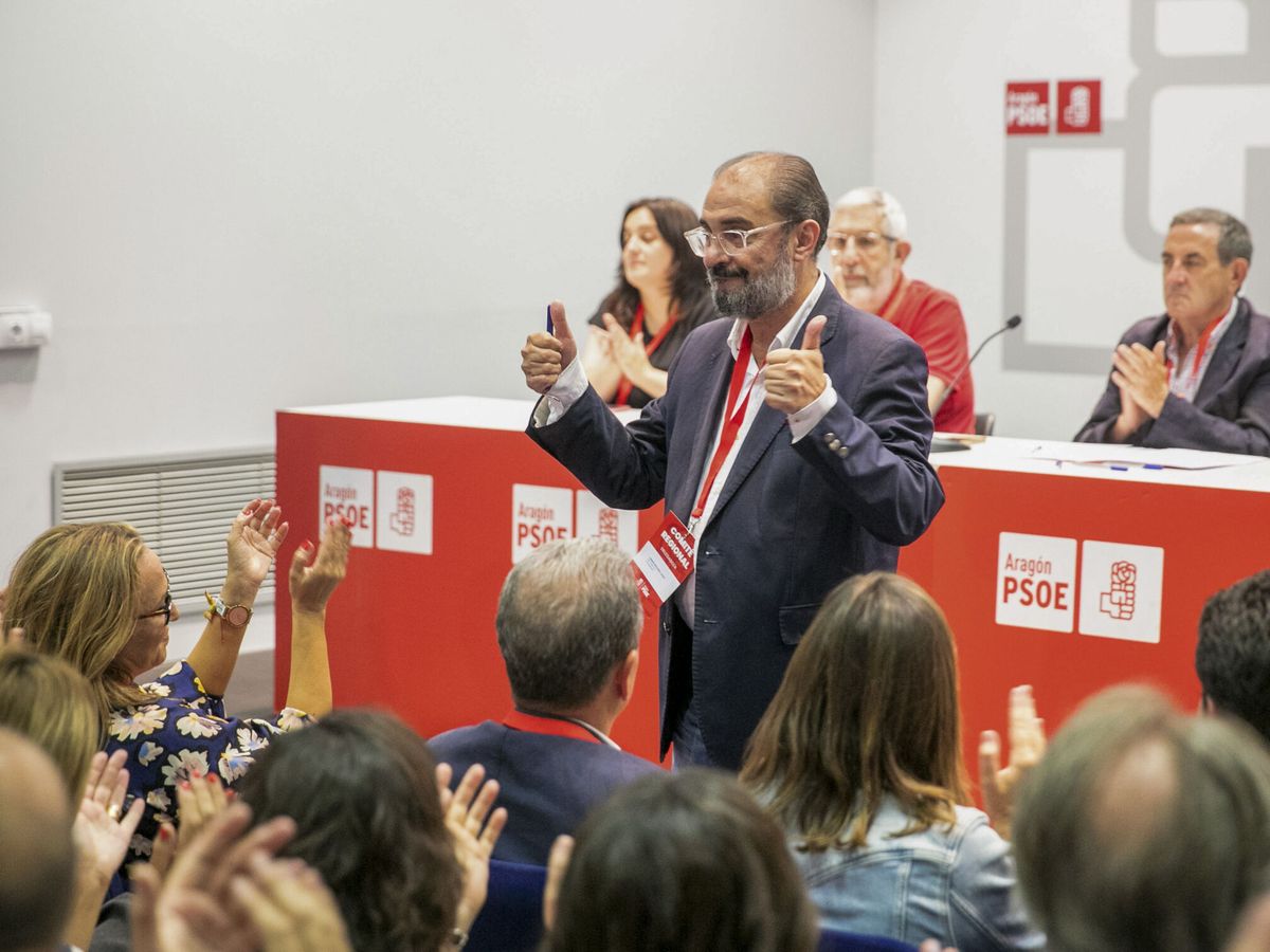 Foto: Javier Lambán ante el Comité Regional del PSOE de Aragón. (EFE/Javier Cebollada)
