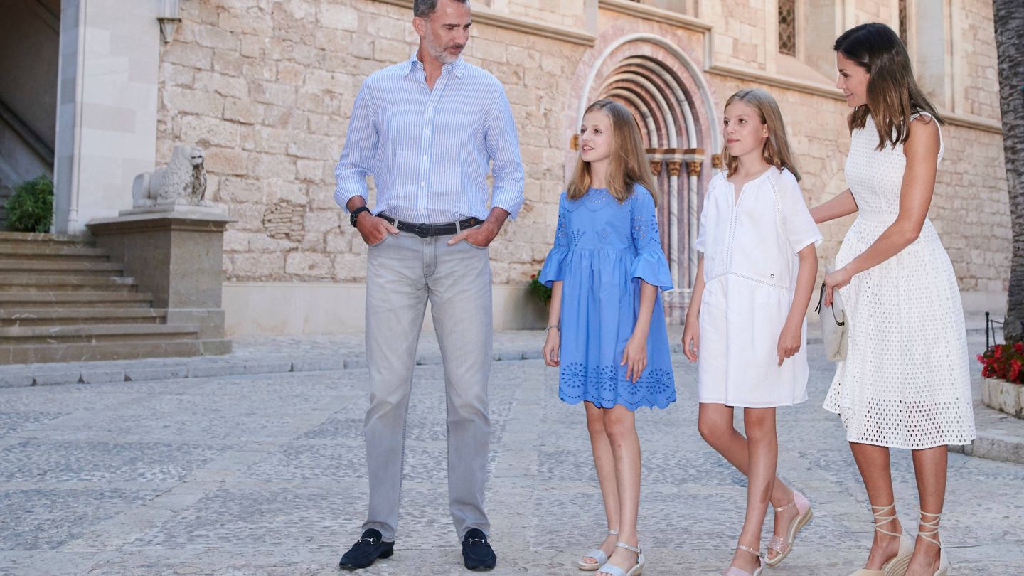 Los Reyes y sus hijas en 2018 en Palma de Mallorca. (LP)