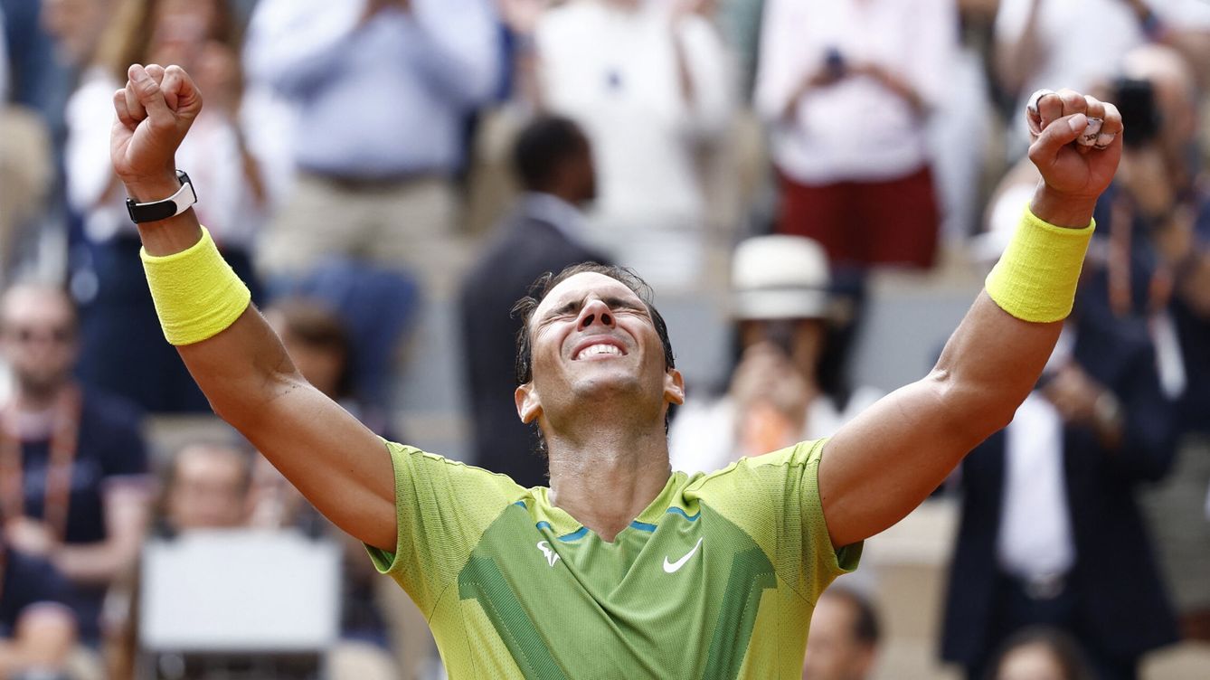 Foto: Nadal festeja su decimocuarto triunfo en Roland Garros. (REUTERS/Yves Herman)