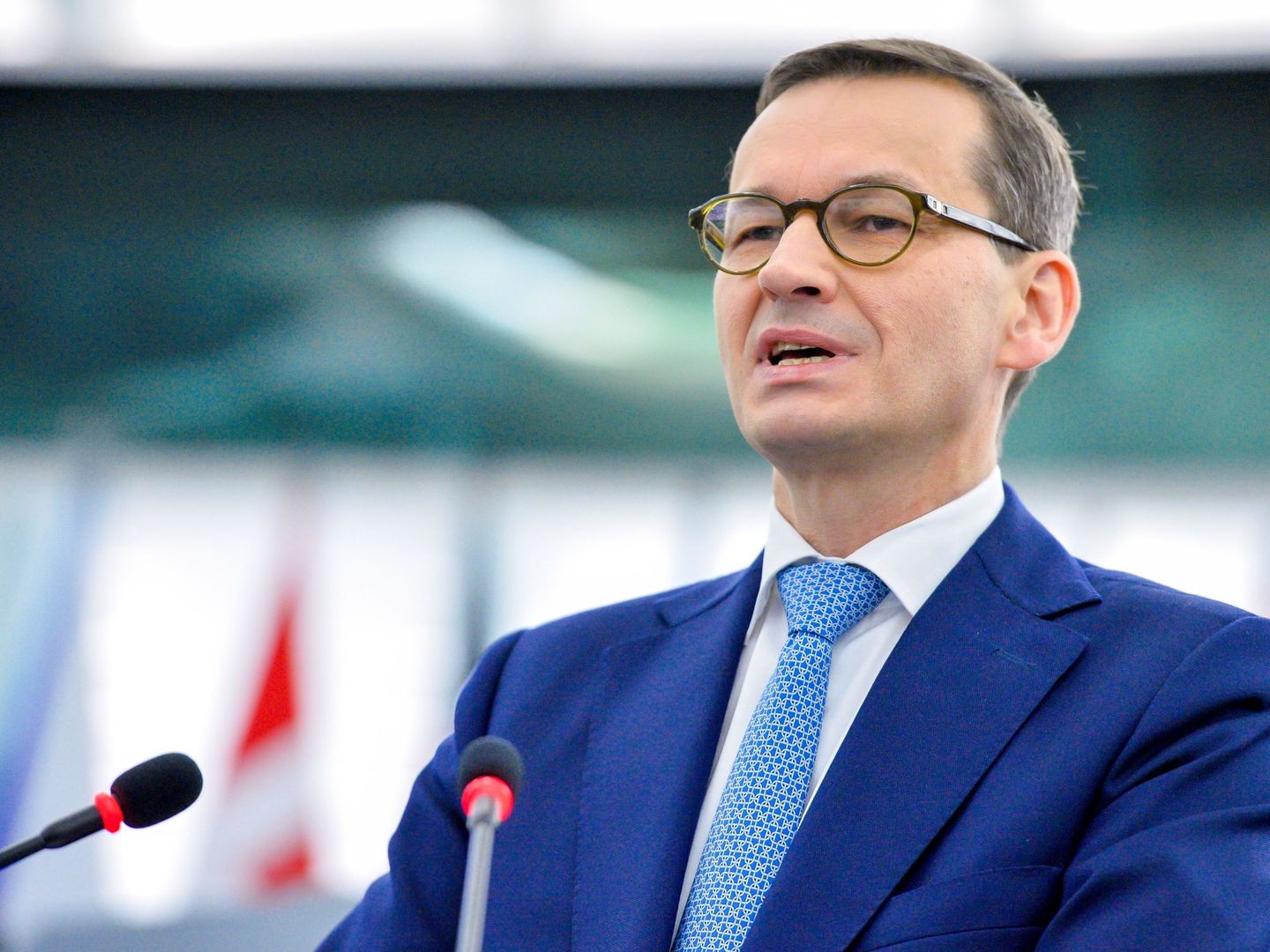 El primer ministro polaco ante la Eurocámara (EFE)