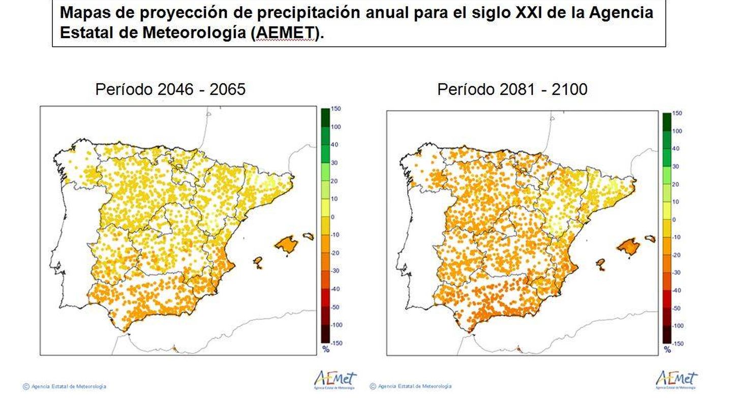 El déficit de lluvias será más acusado en el sur peninsular.
