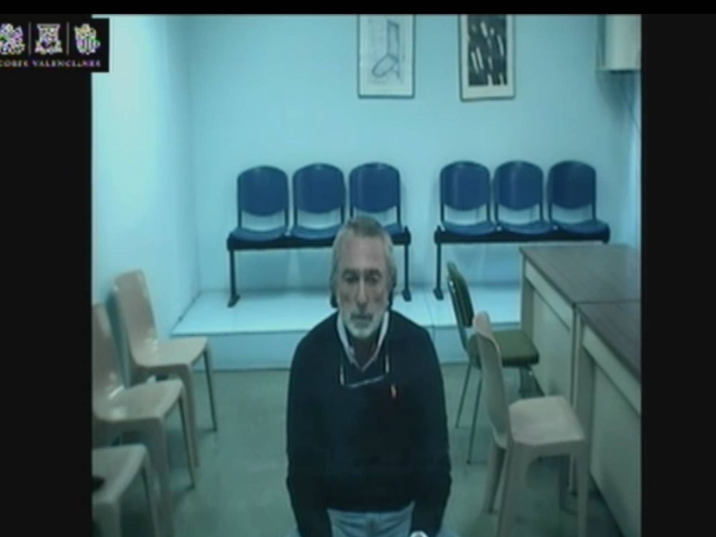 Francisco Correa, en la videoconferencia entre la cárcel de Valdemoro y las Cortes Valencianas. 