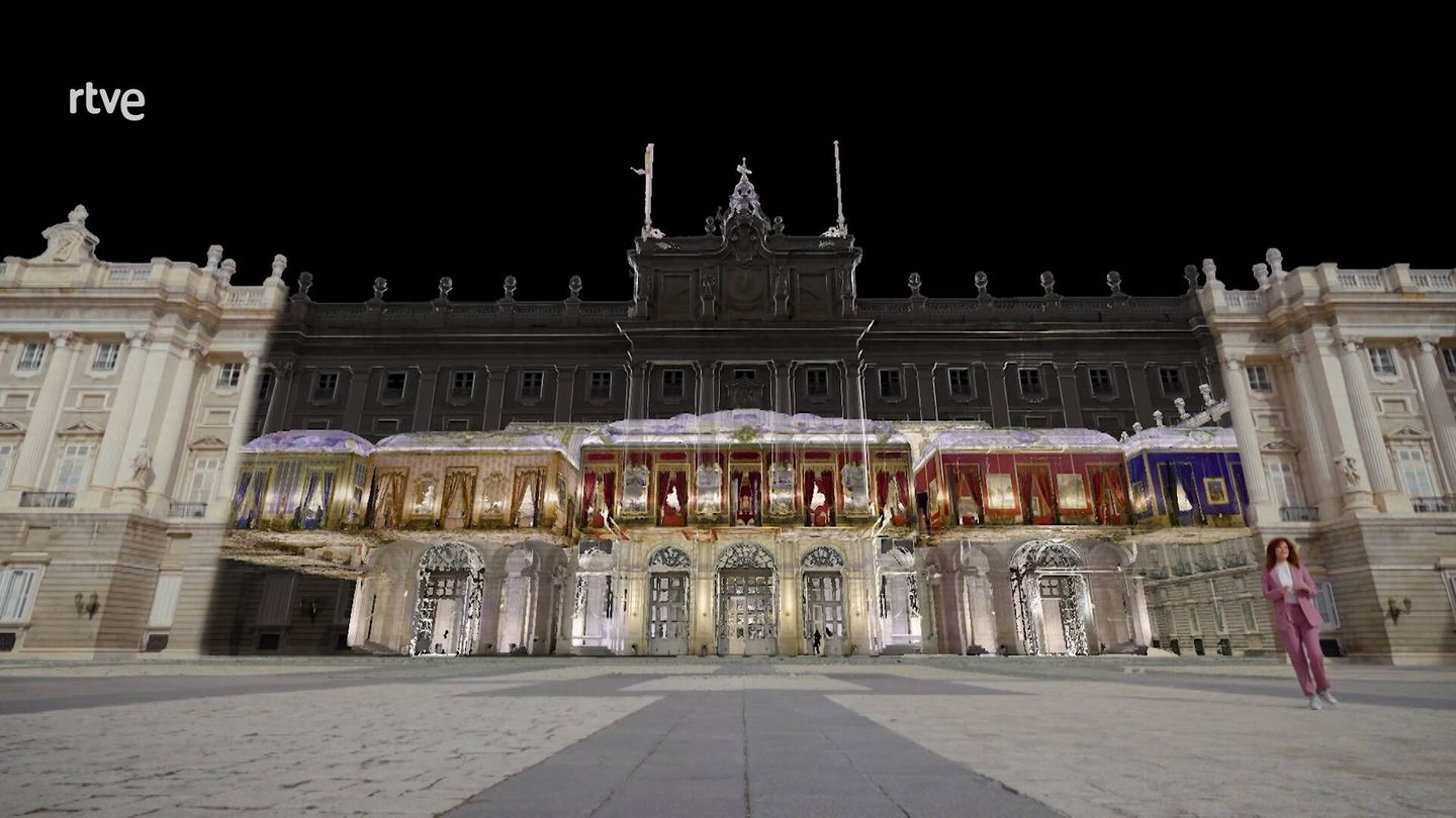 El Palacio Real, visto desde el escáner 3D de 'Los pilares del tiempo'. (RTVE)