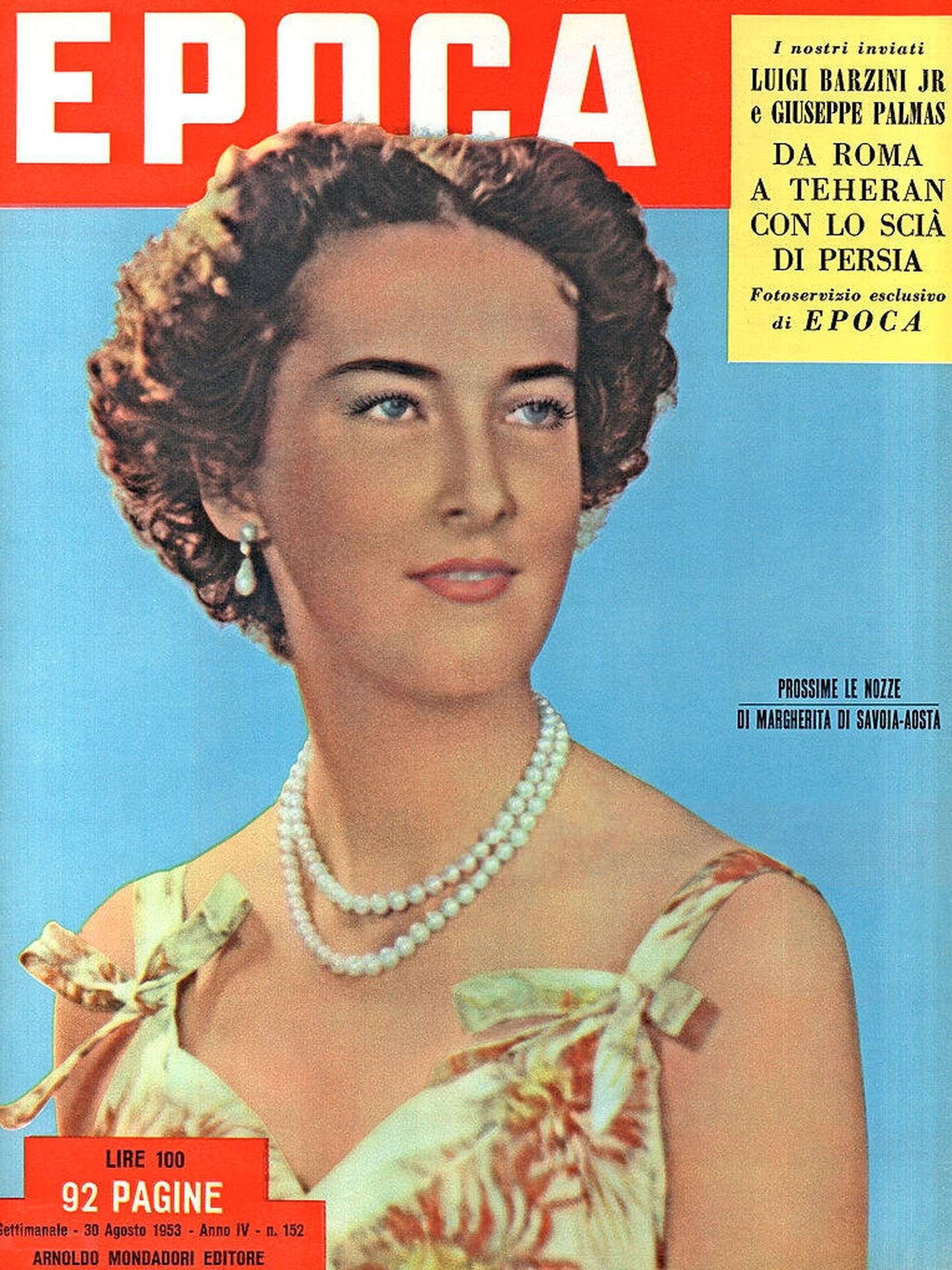 Margarita de Saboya-Aosta, en el semanario italiano 'Epoca' en 1953.
