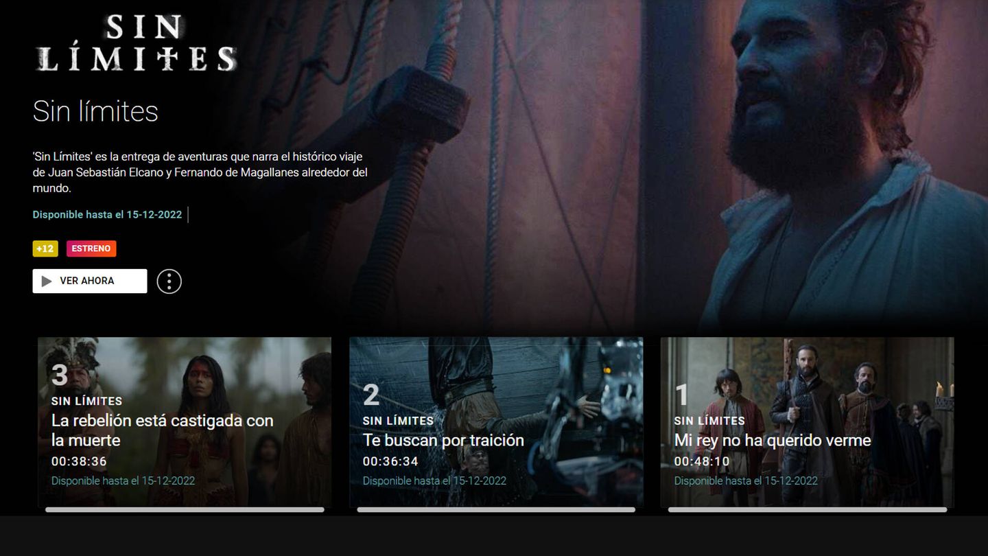 'Sin límites', en la web de Televisión Española. (RTVE)
