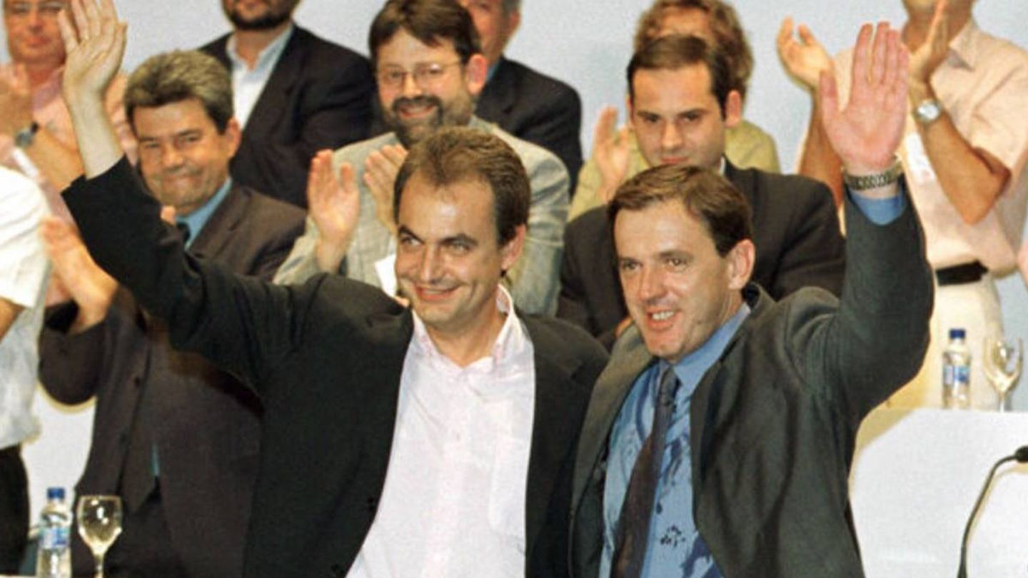 Zapatero, con el que fue secretario general del PSPV, Ignasi Pla. 