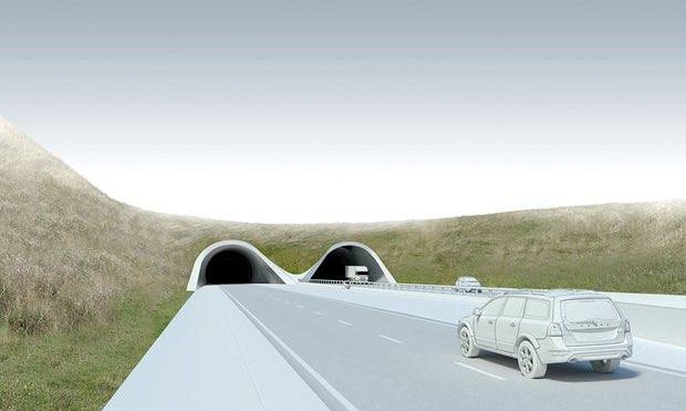 Recreación del túnel de Stonehenge con su entrada y salida dentro del enclave patrimonio de la humanidad. (Carreteras de Inglaterra)