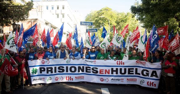 Foto: Protestas de funcionarios de prisiones en Madrid.