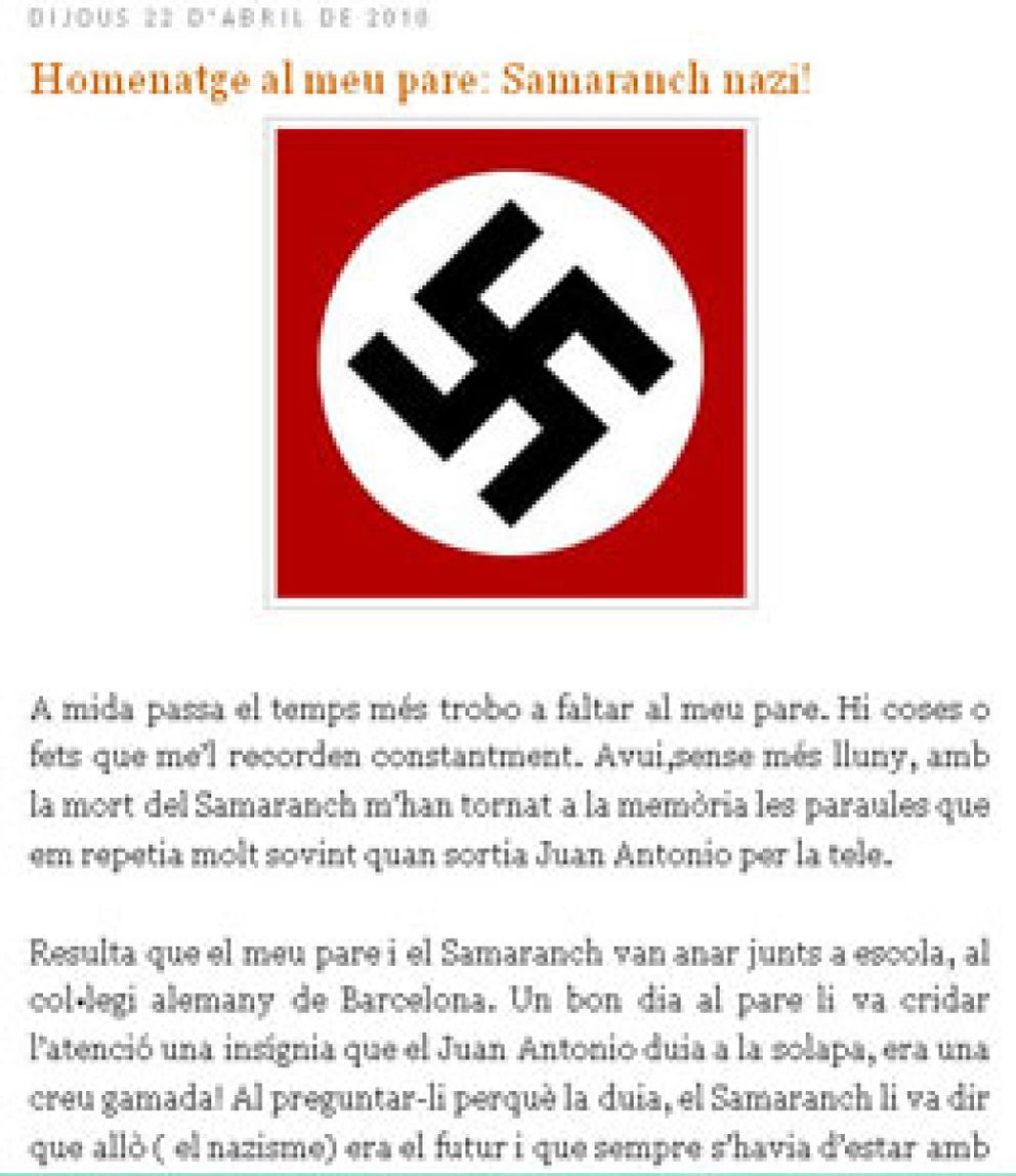 Foto: Un dirigente del PSC califica a Juan Antonio Samaranch de "nazi oportunista"